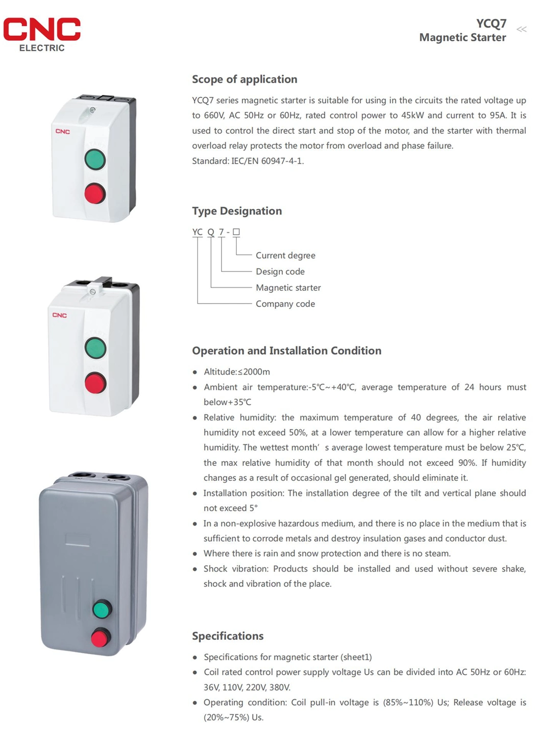 CNC Factory Quality CE Magnetic Starter AC Starters