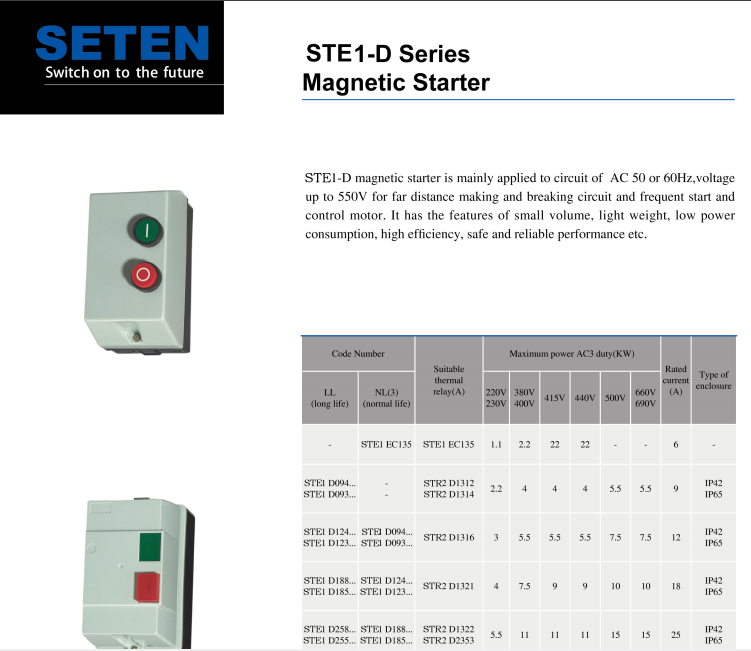 Good Quality Ste1-D Series Magnetic Starter