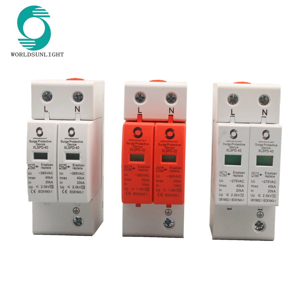 4p 20-40ka 10-20ka 275V 385V AC DIN Rail SPD Household Low Voltage Surge Protective Device